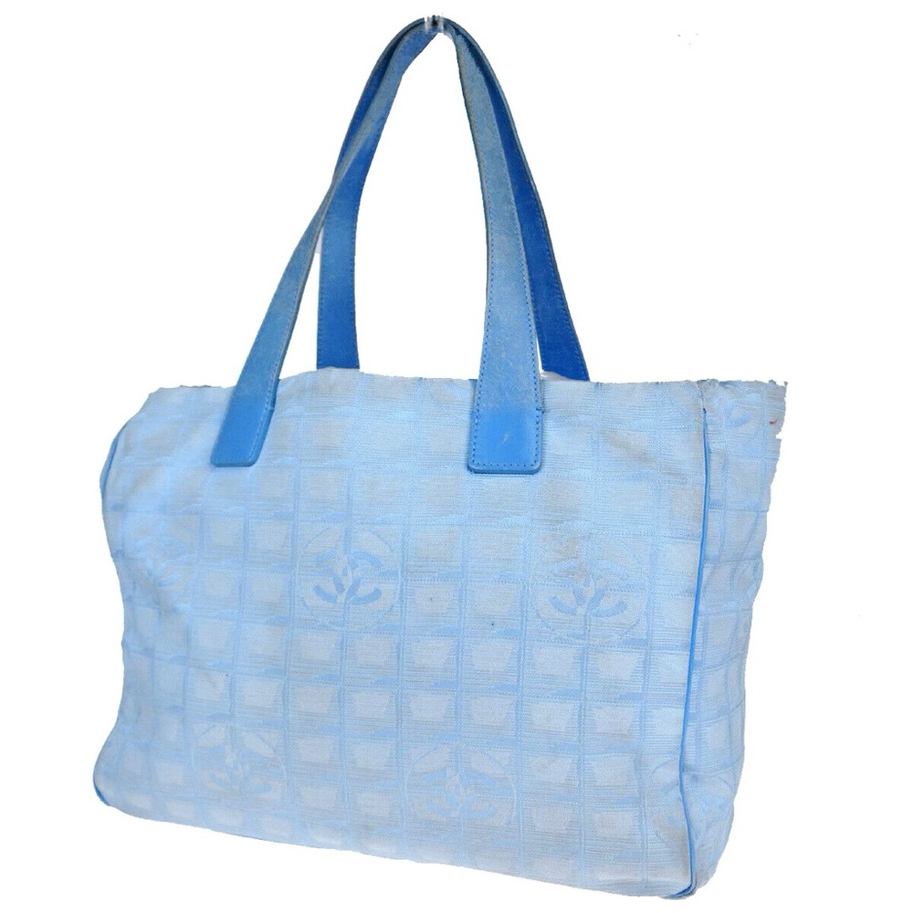 AUTHENTIC Chanel Travel Line Jacquard Leather Tote